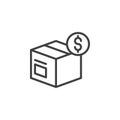 Paid delivery service line icon