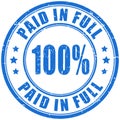 Paid in full ink vector stamp Royalty Free Stock Photo