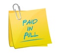 paid in full post it memo illustration design Royalty Free Stock Photo