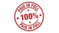 Paid in full stamp isolated on white background Royalty Free Stock Photo