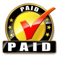 Paid icon on white background Royalty Free Stock Photo