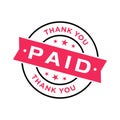 Paid Letter Rubber Stamp Vector Template Royalty Free Stock Photo
