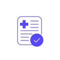 paid medical bill icon, vector design