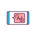 Paid online campaign RGB color icon