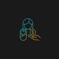 Paid parental leave gradient vector icon for dark theme