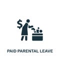 Paid parental leave icon. Monochrome simple sign from employee benefits collection. Paid parental leave icon for logo