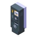 Paid parking automatic icon, isometric style
