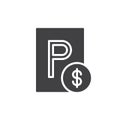 Paid parking icon vector