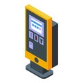 Paid parking kiosk icon, isometric style Royalty Free Stock Photo
