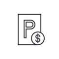 Paid parking line icon