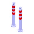 Paid parking pillar icon, isometric style