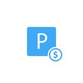 Paid parking sign icon