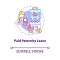 Paid paternity leave concept icon