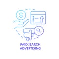 Paid search advertising blue gradient concept icon