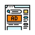 paid search advertising color icon vector illustration