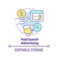 Paid search advertising concept icon