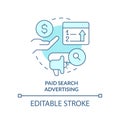 Paid search advertising turquoise concept icon