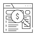 paid search seo line icon vector illustration