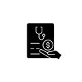 Paid sick days black glyph icon