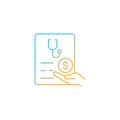 Paid sick days gradient linear vector icon