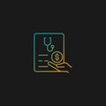 Paid sick days gradient vector icon for dark theme