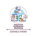 Paid social and influencer marketing concept icon Royalty Free Stock Photo