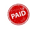 Paid stamp vector texture. Rubber cliche imprint. Web or print design element for sign, sticker, label Royalty Free Stock Photo
