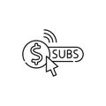 Paid subscription color line icon. Pictogram for web page, mobile app