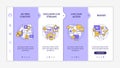 Paid subscription features purple and white onboarding template