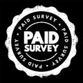 Paid Survey text stamp, concept background