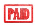 Paid text sign label stamp. Royalty Free Stock Photo