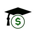 Paid tuition, graduate, hat, vector illustration