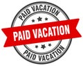 paid vacation stamp. paid vacation label on transparent background. round sign Royalty Free Stock Photo