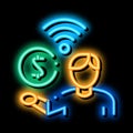 paid wifi services neon glow icon illustration