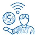 paid wifi services doodle icon hand drawn illustration