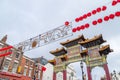 Paifang in Chinatown at New Year Royalty Free Stock Photo