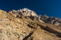 Paiju mountain peak in Karakoram mountains range, K2 base camp trekking route in Gilgit Baltistan, Pakistan Royalty Free Stock Photo