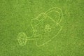 Pail icon on green grass