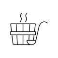 Pail and ladle icon element of bathhouse icon for mobile concept and web apps. Thin line pail and ladle icon can be used for web