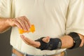 Pain anti-inflammatory tendinitis medication suffering Royalty Free Stock Photo