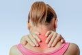 Pain at cervical spine Royalty Free Stock Photo