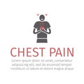 Breast pain, Flat icon