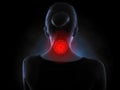 Pain collection, woman suffering from neck pain. Medical and health problem. Generative Ai