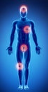 Pain in different male organs Royalty Free Stock Photo
