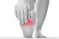 Pain in the female foot Royalty Free Stock Photo