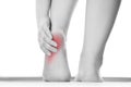 Pain in the female foot Royalty Free Stock Photo