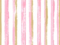Pain handdrawn irregular stripes vector seamless pattern. Minimal decorative wallpaper design. Old