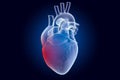 Pain in Heart concept. Ghost light effect, x-ray hologram. 3D rendering Royalty Free Stock Photo