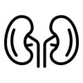 Pain kidney icon, outline style