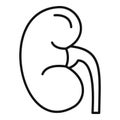 Pain kidney icon, outline style